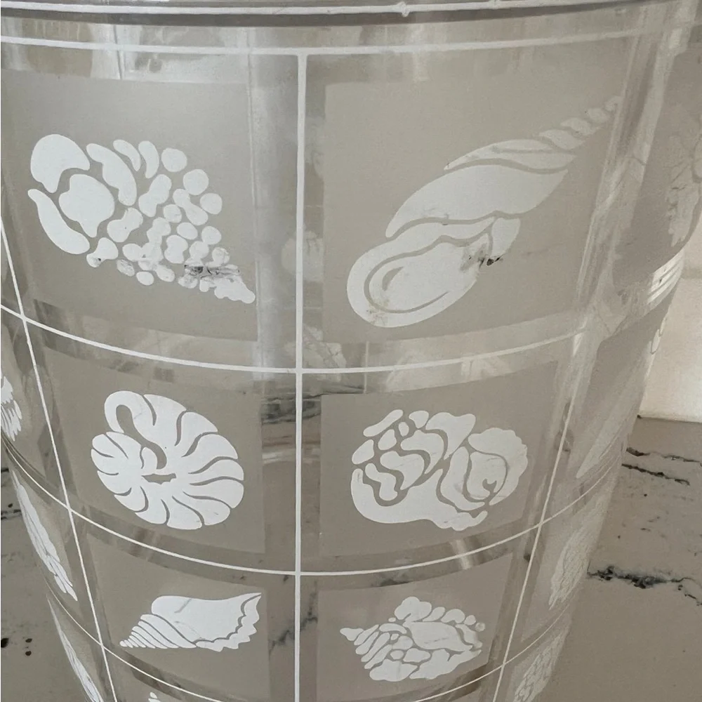 Vintage coastal ice bucket with coastal flair seashells by Culver